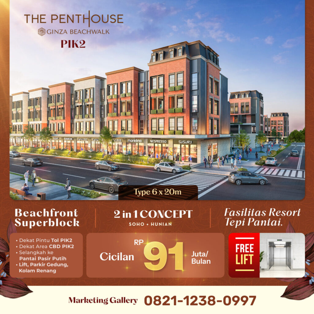 The penthouse pik2 at Ginza Beachwalk